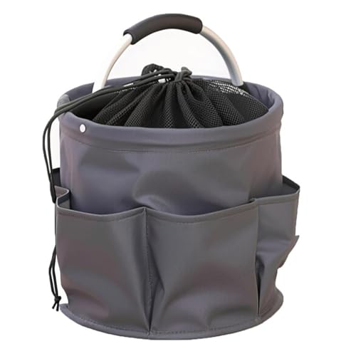 Cubstone Putzmittel Organizer,17L Camping-Picknickkorb,Faltbarer Mit Griff und 6 Fächern Tragbare Werkzeugkorb Aufbewahrungskorb für Garten Badezimmer Strand Einkaufen-nur Tasche(Grey,B) von Cubstone