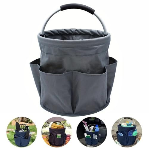 Cubstone Putzmittel Organizer Werkzeugkorb, Faltbarer Aufbewahrung Werkzeugkorb,17L Universal Werkzeugeimer für Gartenwerkzeug Putzutensilien Garten Gadgets Storage(Grey,B) von Cubstone