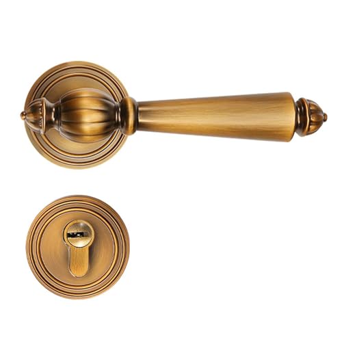 Cubstone Türbeschlag Set,Minimalistisches Schlafzimmertürschloss Geteiltes mechanisches Türschloss Haushalt Innen Geräuschloses Türschloss(Antique Bronze A,Silent) von Cubstone