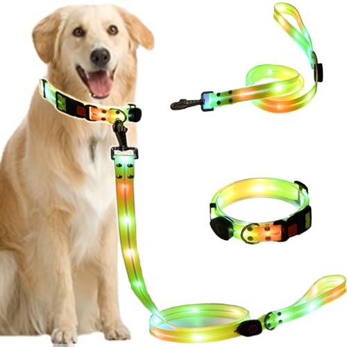 Hundegeschirr Leuchtend, Wasserdichtes für Kleine Mittlere Große Hunde Einstellbar Sicherheit Hundehalsband mit 3 Beleuchtungsmodi von Cubstone