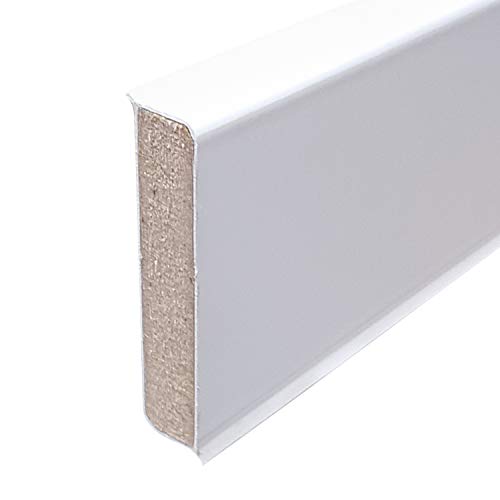 Cubu flex life Design Sockelleiste 60mm 12,6x60mm, 10x2,5m, weiß für vinyl a 2,5 lfm, 3,32 EUR/lfm 83,00 €/Verpackungseinheit (10 Stück) von Cubu