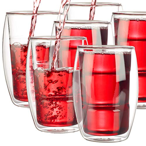 Cucina di Modena Thermoglas: 6er-Set doppelwandige Gläser (Design Gläser doppelwandig, Trinkglas doppelwandig, Haushalt) von Cucina di Modena