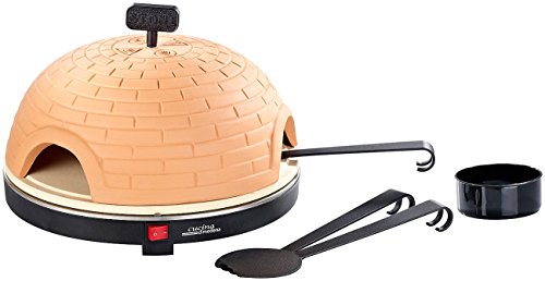 Cucina di Modena Pizzadom: Premium Pizzaofen mit Terrakotta-Haube, Schamottstein-Platte, Ø 40 cm (Pizzaofen 8 Personen, Tisch, Grillplatten) von Cucina di Modena