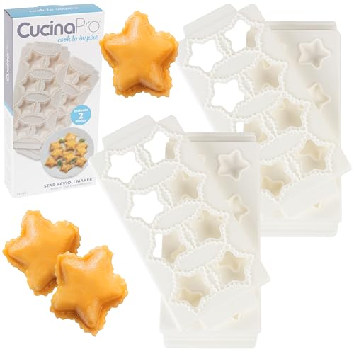 Stars Ravioli Maker – 2er-Pack ergibt 16 Pierogis, Knödel, Topfaufkleber oder Gebäck in Sternform – Raviolis sind 5.1x5.1 cm groß, tragbares Set, einfach zu bedienendes Nudelset und Geschenk Stars Ravioli Maker – 2er-Pack ergibt 16 Pierogis, Knödel, Topfaufkleber oder Gebäck in Sternform – Raviolis sind 5.1x5.1 cm groß, tragbares Set, einfach zu bedienendes Nudelset und Geschenk von CucinaPro