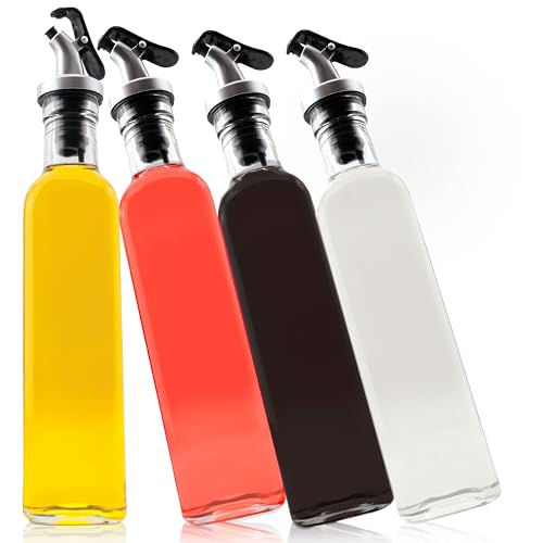 Cucino Essig und Ölflaschen mit Ausgießer - Set mit Trichter und Etiketten im 4er Pack - Ölflasche zum Befüllen mit Olivenöl, perfektes Dosieren 4x250ml Cucino Essig und Ölflaschen mit Ausgießer - Set mit Trichter und Etiketten im 4er Pack - Ölflasche zum Befüllen mit Olivenöl, perfektes Dosieren 4x250ml von Cucino