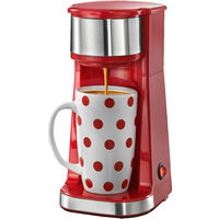 Mini-Kaffeemaschine mit 2 Bechern - Rot von Cucinova