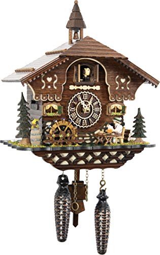 Cuckoo Palace Kuckucksuhr Brotzeithäusl von SCHWARZWALD-PALAST mit Quarz-Uhrwerk - Höhe 26cm von Cuckoo Palace