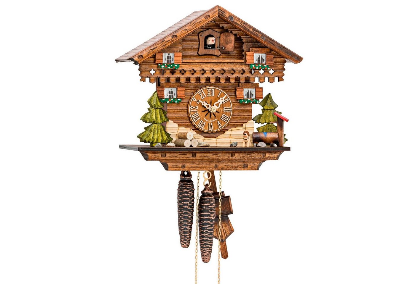 Cuco Clock Pendelwanduhr Kuckucksuhr Schwarzwalduhr Schwarzwaldhäuschen" Wanduhr aus Holz (17 x 27 x 27cm, 1 - Tage Werk, manuelle Nachtabschaltung)" von Cuco Clock