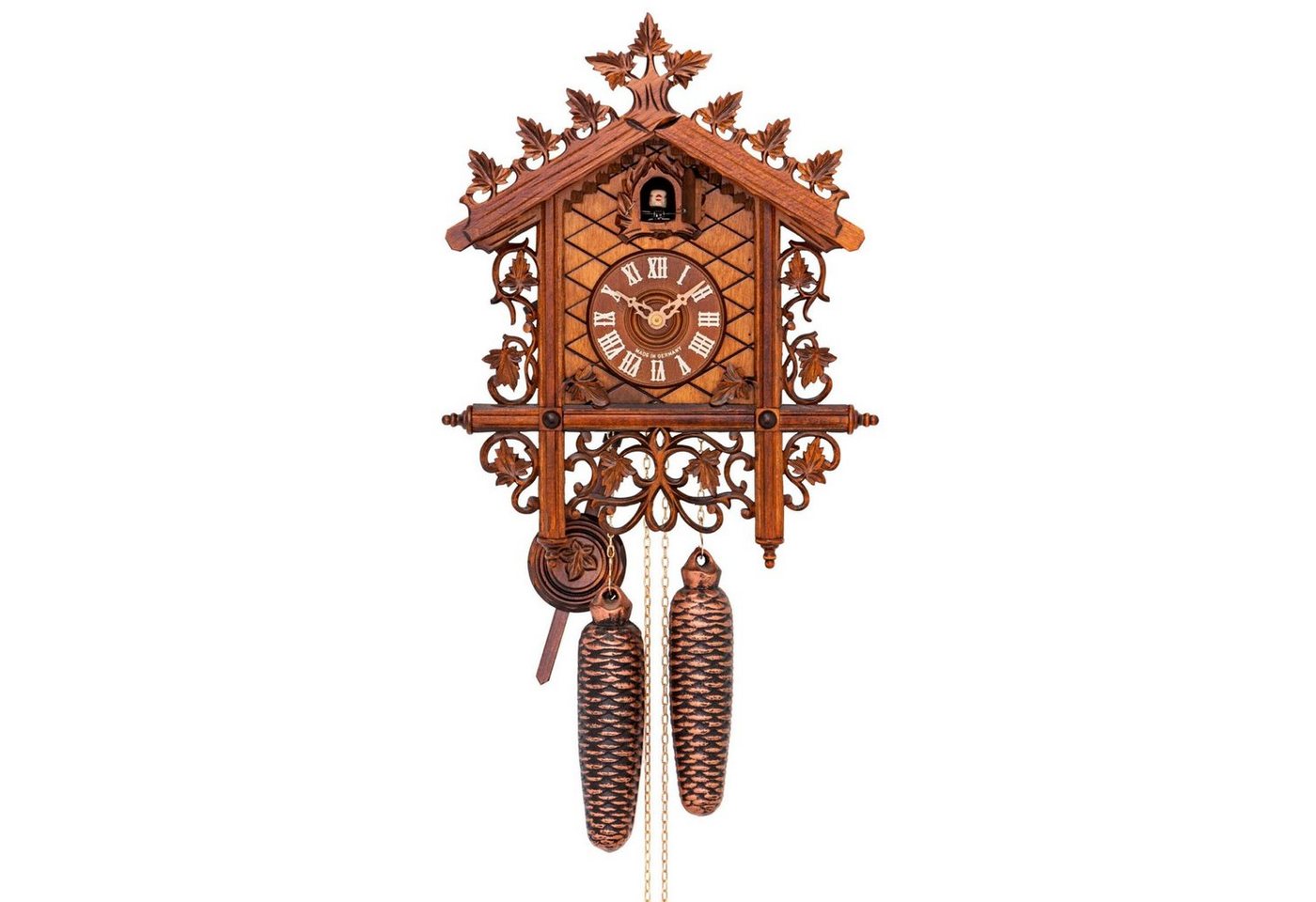 Cuco Clock Pendelwanduhr Kuckucksuhr Schwarzwalduhr Am Bahnhäusle" Wanduhr aus Holz (30 x 35 x 36cm, 8 - Tage Werk, manuelle Nachtabschaltung)" von Cuco Clock