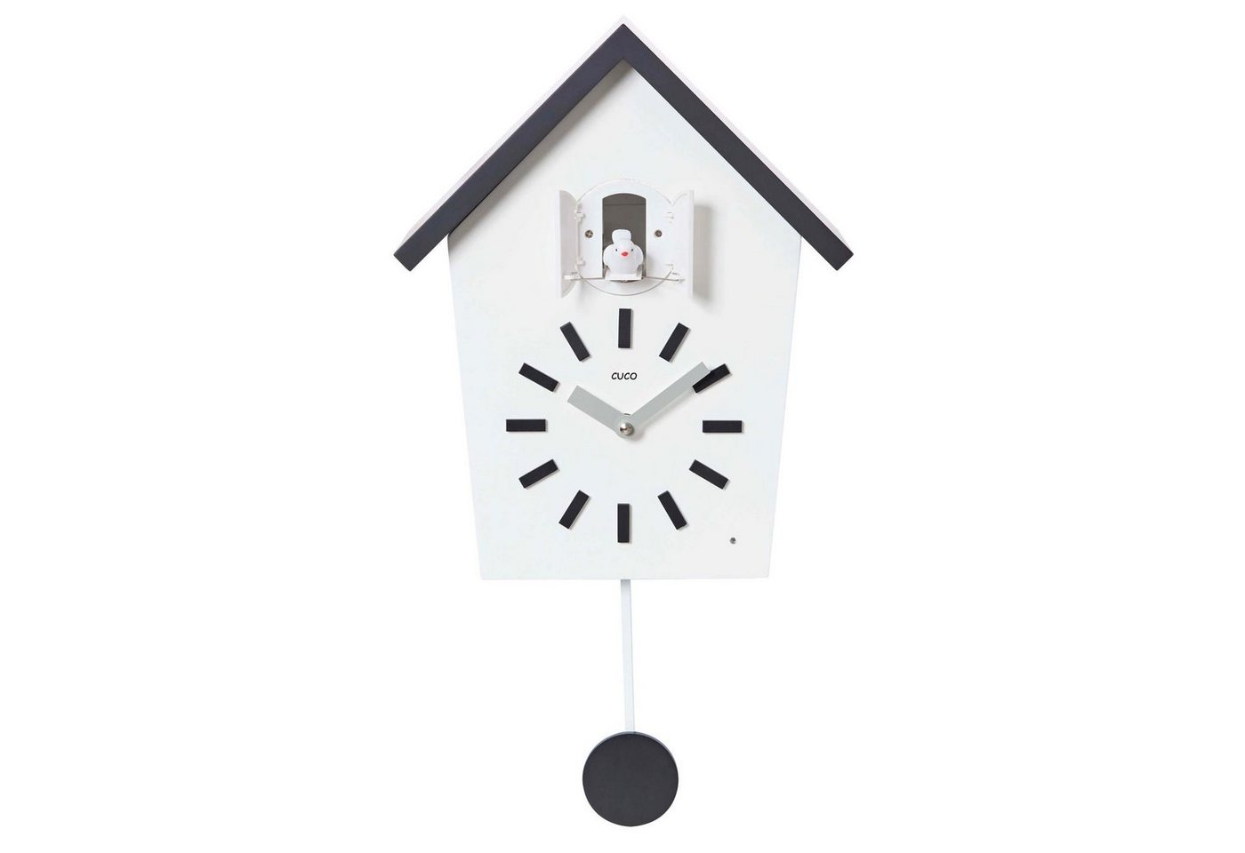 Cuco Clock Wanduhr Kuckucksuhr BAUERNHAUS, Pendeluhr Wanduhr, Moderne Schwarzwalduhr (28,3 × 22,8 × 10,4cm, mit Nachtruhefunktion, Vogelgezwitscher) von Cuco Clock