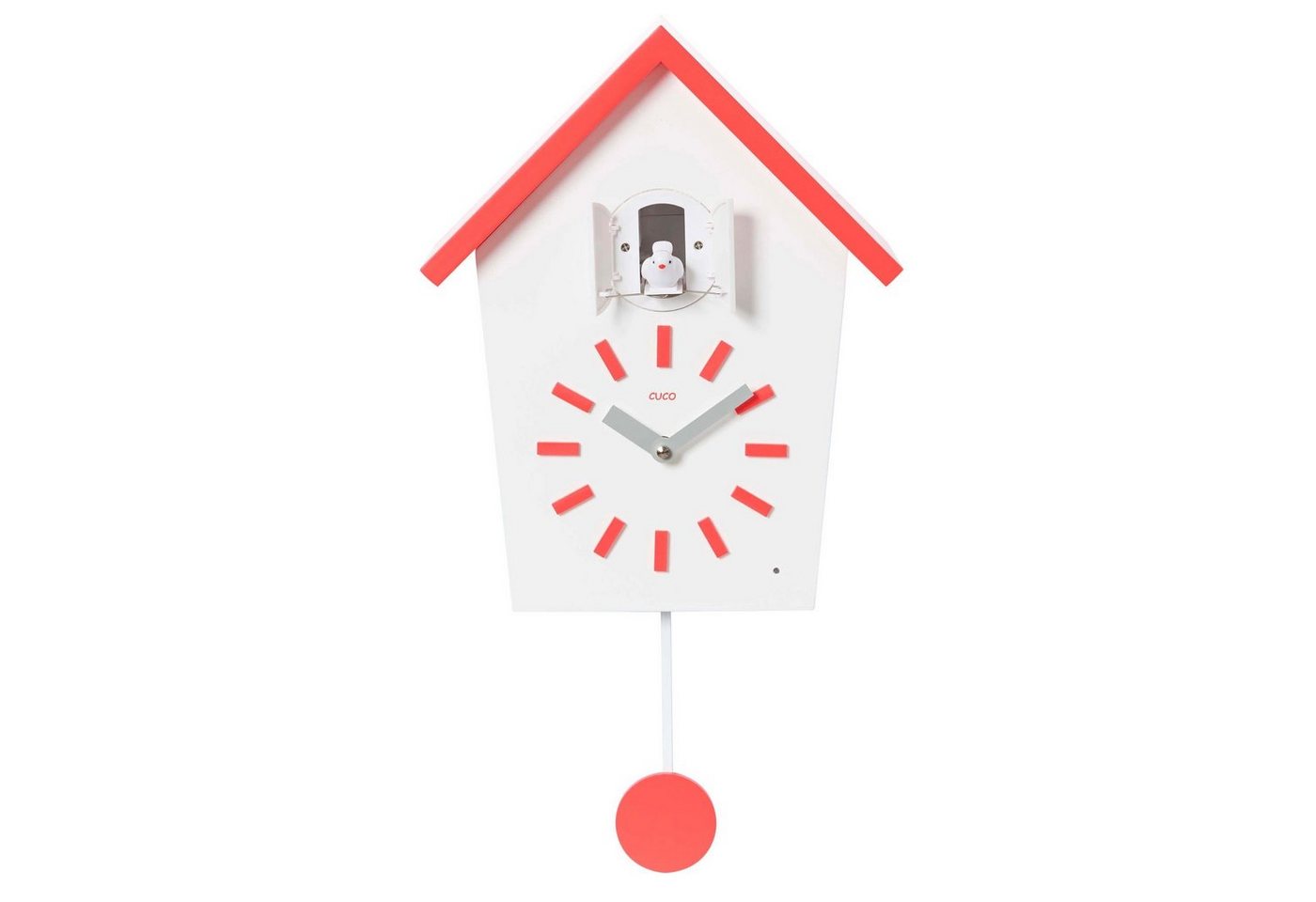 Cuco Clock Wanduhr Kuckucksuhr BAUERNHAUS, Pendeluhr Wanduhr, Moderne Schwarzwalduhr (28,3 × 22,8 × 10,4cm, mit Nachtruhefunktion, Vogelgezwitscher) von Cuco Clock