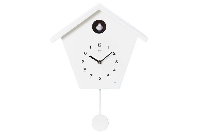 Cuco Clock Wanduhr Kuckucksuhr SCHWARZWALDHAUS, Wanduhr, Moderne Schwarzwalduhr (25 x 28,5 x 12cm, Pendeluhr mit Nachtruhefunktion, Vogelgezwitscher) von Cuco Clock
