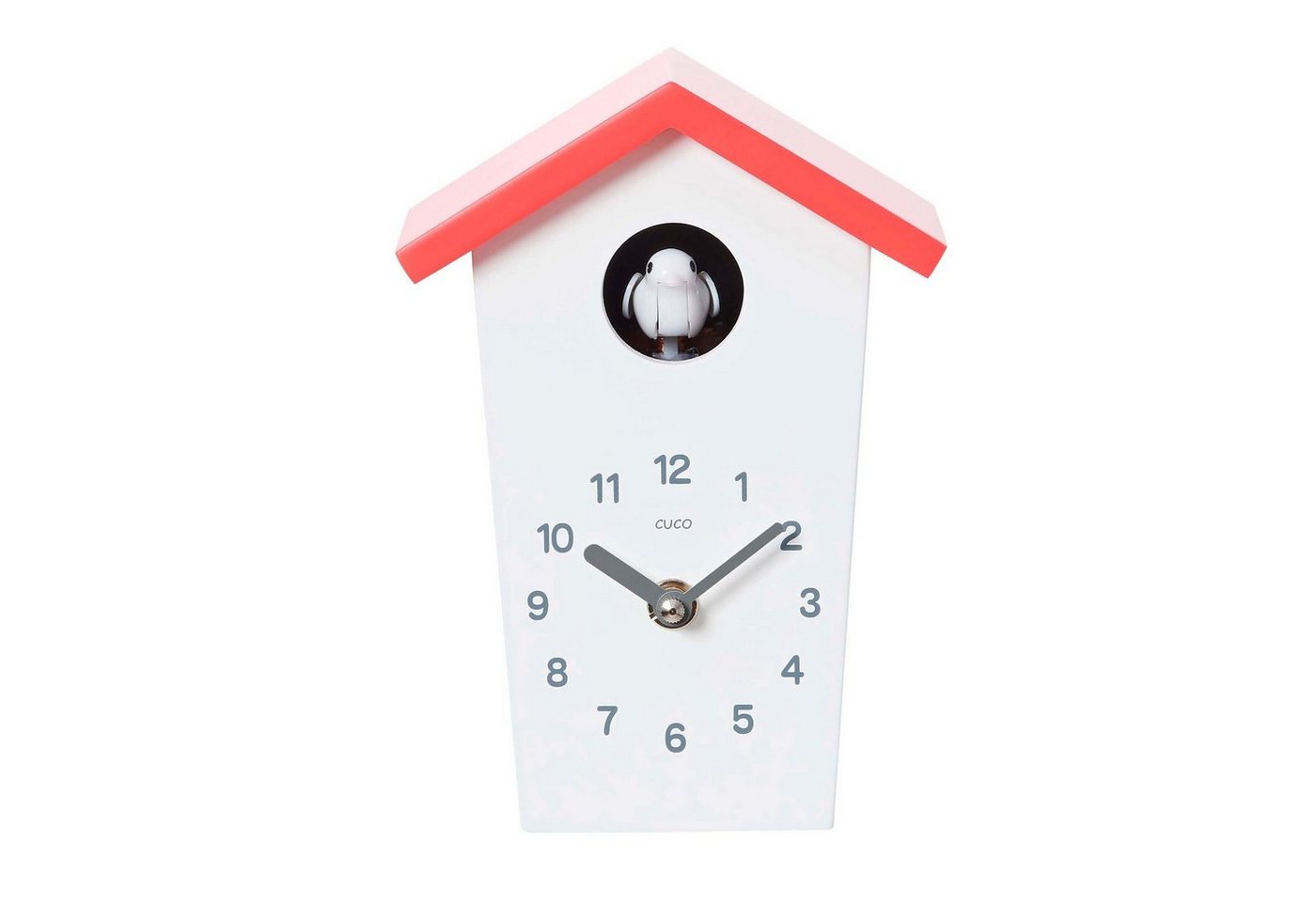 Cuco Clock Wanduhr Mini Kuckucksuhr HOCHHAUS, Wanduhr, Moderne Schwarzwalduhr (17,0 × 12,4 × 9,0cm, mit Nachtruhefunktion, Kuckucksruf, Quarzuhrwerk) von Cuco Clock