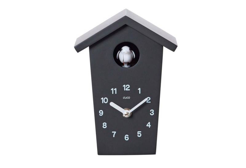 Cuco Clock Wanduhr Mini Kuckucksuhr HOCHHAUS, Wanduhr, Moderne Schwarzwalduhr (17,0 × 12,4 × 9,0cm, mit Nachtruhefunktion, Kuckucksruf, Quarzuhrwerk) von Cuco Clock