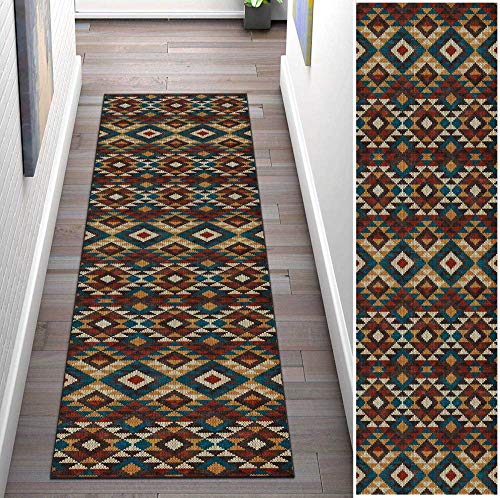 CucuBan Flur LäUfer Teppich 80X250Cm Braunes Plaid KüChe rutschfest Schlafzimmer Waschbar Kücheläufer Polypropylen Modern Schlafzimmer Teppichläufer von CucuBan