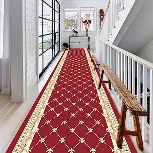 CucuBan Läufer Flur Korridor Teppich Startseite Teppich Schritt Mats Treppe Teppich Teppiche Flur Läufer Lange Matte Home Wohnzimmer Dekor,rot,Breite 0.7m X Länge 6m von CucuBan