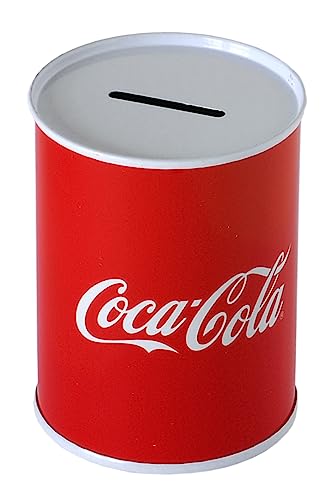 Coca Cola Spardose aus Blech, nicht zu öffnen, Farbe Rot (9,5 x 7,5 cm) von Cucuba