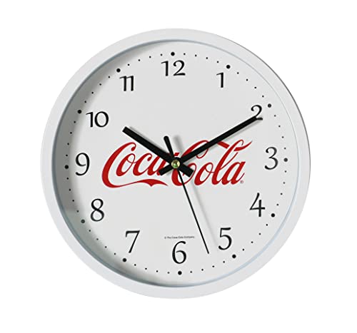 Wanduhr Coca Cola für Zuhause, Küche, Schlafzimmer, Bar, Restaurants, 20 x 3,4 cm, Weiß von Cucuba