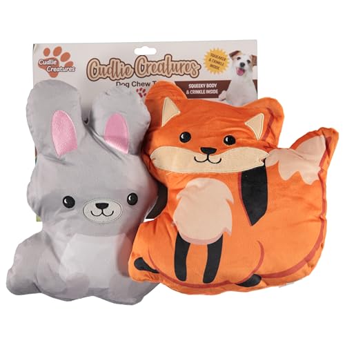 Cudlie 2 Stück Plüsch-Kauspielzeug für Hunde – großes 25,4 cm Quietschspielzeug für kleine und mittelgroße Hunde – weich, langlebig und ansprechendes Plüsch-Haustierspielzeug-Set – (Safari-, Bauernhof Cudlie 2 Stück Plüsch-Kauspielzeug für Hunde – großes 25,4 cm Quietschspielzeug für kleine und mittelgroße Hunde – weich, langlebig und ansprechendes Plüsch-Haustierspielzeug-Set – (Safari-, Bauernhof von Cudlie