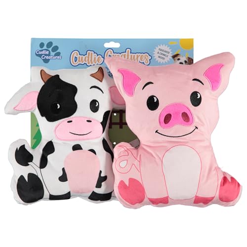 Cudlie 2 Stück Plüsch-Kauspielzeug für Hunde – großes 25,4 cm Quietschspielzeug für kleine und mittelgroße Hunde – weich, langlebig und ansprechendes Plüsch-Haustierspielzeug-Set – (Safari-, Bauernhof Cudlie 2 Stück Plüsch-Kauspielzeug für Hunde – großes 25,4 cm Quietschspielzeug für kleine und mittelgroße Hunde – weich, langlebig und ansprechendes Plüsch-Haustierspielzeug-Set – (Safari-, Bauernhof von Cudlie