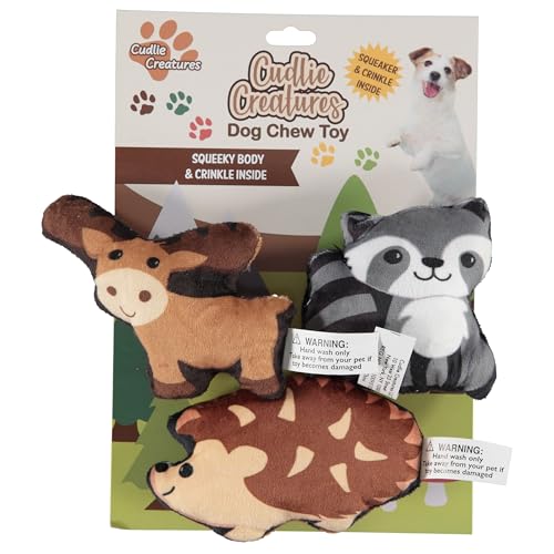 Plüsch-Kauspielzeug für Hunde, weich, quietschend, für kleine Hunde, 10,2 cm, langlebig, niedliches und sicheres Haustier-Spielzeug-Geschenkset (Lebensmittel, Obst, Bauernhof, Zoo und von Cudlie