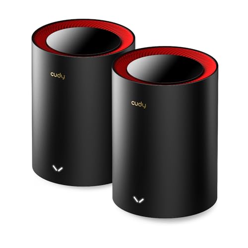 CUDY AX3000 2,5G Mesh System Wi-Fi 6 Wi-Fi 6, 2,5 g WAN, Backhaul Ethernet, ideal für 1Gig+ Internet, Wireguard, OpenVPN, Zerotier, CloudFlare, DDNS, 2023 Freigabe M3000 2er-Pack von Cudy