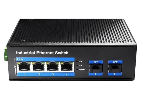 Cudy Industrieswitch, 4 Ports, RJ45 Gigabit + 2 SFP, mit Schutz, 6 KV, DIN-Rail von Cudy