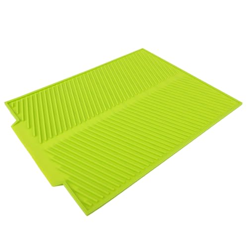 Abflusskissen, extra großer Schale Trocknungsmatte, Silikonschüssel -Abflussküchentheke für Arbeitsplatten, Waschbecken, Abflackerregale (Grün) von Cufaee