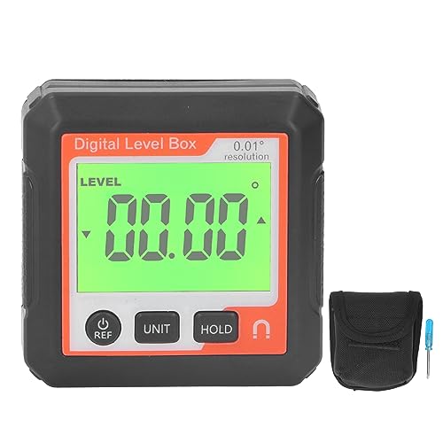 CUFAEE Digital Level Box, Magnetwinkelmessgerät, Winkel -Prospraktor -Neigungsschachtel für das Erstellen von Mauerwerksautomobilen (Orange White) von Cufaee