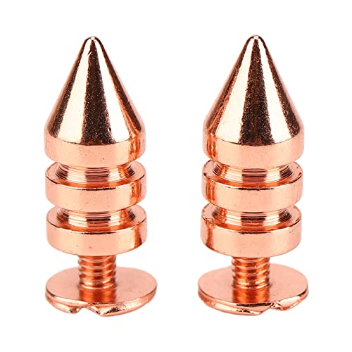 Cufaee 100 Sets mit Spiked Cone Spike Stud, Messing Rosegold -Schraubbolzen, Schraubnieten Nieten für DIY -Kleidungsschuhe (7 * 15 mm) von Cufaee