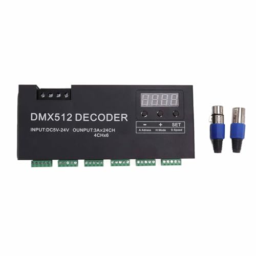 Cufaee 24 Channel Decoder Digital Display, RGBW DMX512 DIMP -TRED -LED -Controller für die Bühnenbalken DC5V -24V von Cufaee