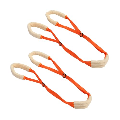 Cufaee 2pcs Hunde Hinterbeine Stützen Kabelbaum, Hunde Heckhebedlinge, einstellbares hinteres Hebegurt für ältere Haustier (Orange) von Cufaee