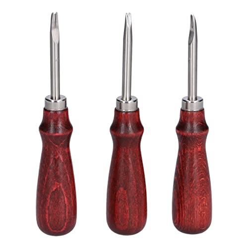 Cufaee 3 Stück Leder-Edger, Trimm-Arbeits set mit Holzgriff, Leder-Kanten-Beveles für DIY Craft Leders ch neiden von Cufaee