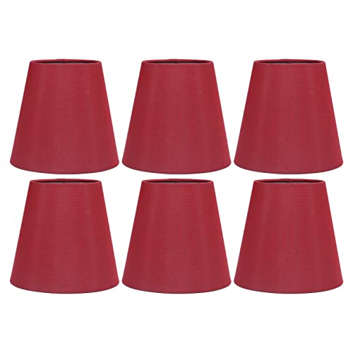 Cufaee 6pcs Stofflampenschatten, moderne, einfache Spinnenlampenabdeckung, Flaschenlampenschatten für E14 -Glühbirnen -Miniatur -Glühbirne (A3 01 Weinrot) von Cufaee