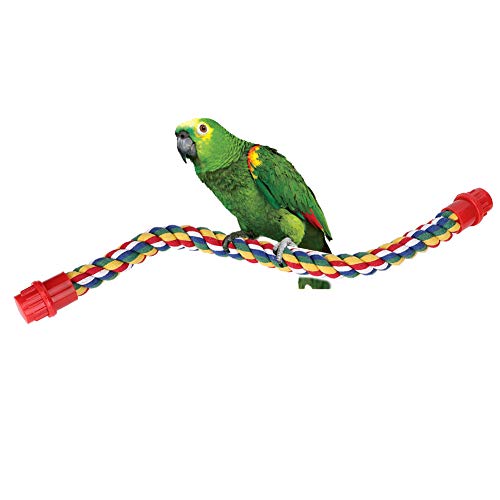 Cufaee Bird Cotton Rope Toy, Colorful Hanging Bird Standing Frame, Parrots Cage Accessories Chew Toys for Small to Regular Size Parrot Cockatiel Bird (S) von Cufaee