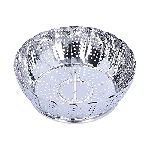 Cufaee Dampfregal, Mehrfunktion aus Edelstahl Klapper Gemüsedampferkorb, Kochgeschirrküchenzubehör zum Kochen von Lebensmitteln (All-Steel-Dampfer: Große Größe) von Cufaee