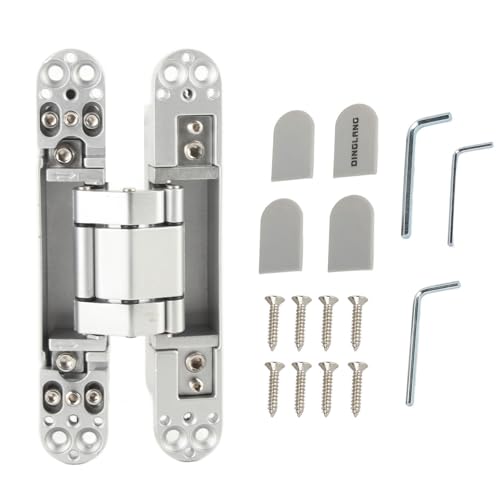 Cufaee Door Hinges Adjustable 180 Degrees Opening Angle, 3D Drop Leaf Table Hinge with Hex Wrench Screws, Hinges for Wooden Door, Folding Doors (Silver) von Cufaee