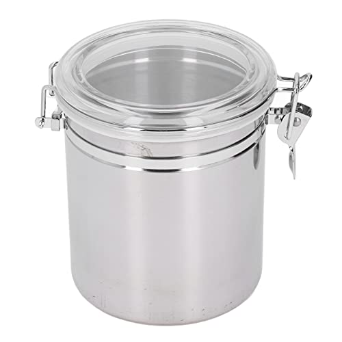 Cufaee Edelstahlversiegelte Can, Lebensmittelvorratsbehälter mit klarem Deckel, luftdichtem Küchenküchenkanister für getrocknete Obstmilchpulvertee (Große 1600 ml) von Cufaee