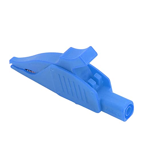 Cufaee Electric Clip Brass Current Insulation PA Cover 4mm/0.2in Tail Safety Type Electric Test Clip for Car Battery 32A/1000V (Blue) von Cufaee