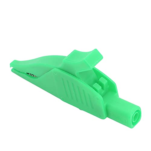 Cufaee Electric Clip Brass Current Insulation PA Cover 4mm/0.2in Tail Safety Type Electric Test Clip for Car Battery 32A/1000V (Green) von Cufaee
