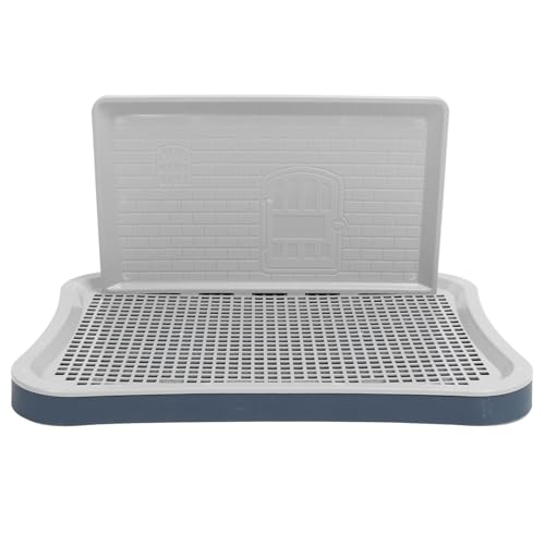 Cufaee Hundetraining Toilette, abnehmbare tragbare Welpennetz -Training Töpfchen mit Wandsäule, Welpenpee -Pad für große kleine mittelgroße Haustiere (Dark Blue) von Cufaee