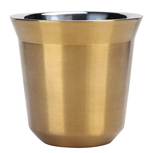 Cufaee Kaffeetasse, 304 Edelstahl wärme isolierte Doppels chicht becher für Home Coffee Shop (Titanium) von Cufaee