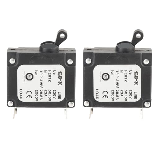 Cufaee Leistungsschalter, 2PCS 23A Safety Professional Benzingeneratoren Leistungsschalter mit Schalter für Benzingeneratoren 230 V von Cufaee