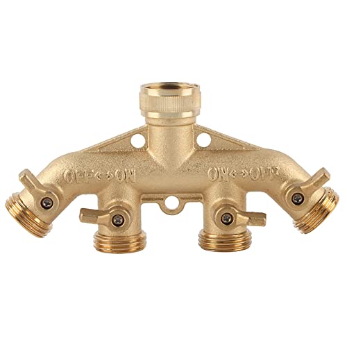 Cufaee Messingschlauchsplitter, 4 - -Schlauch -Splitter -Schlauchadapter, Wasserhahn -Ventil -Stecker für Garten, Rasenbewässerung und Tropfbewässerungssystem von Cufaee