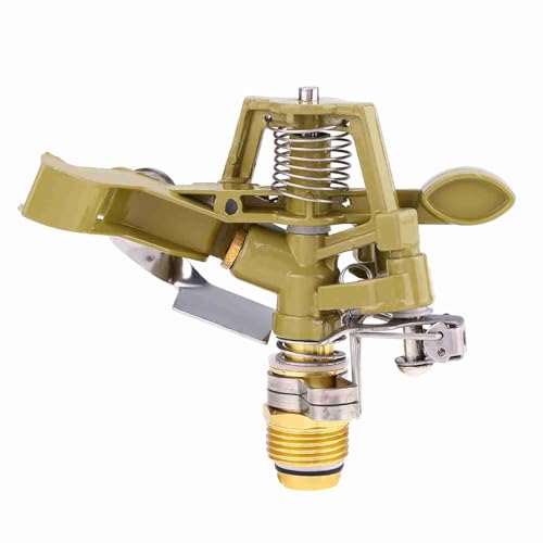 Cufaee Sprinkler -Irrigion -Sprühgerät, 360 Grad Rotary Zink Legierung Wasserbewässerung Sprühgerät Sprinkler, Impuls -Bewässerungssprinkler für Gartengrashof (1/6 15.5-17,5 cm Kopfumfang) von Cufaee