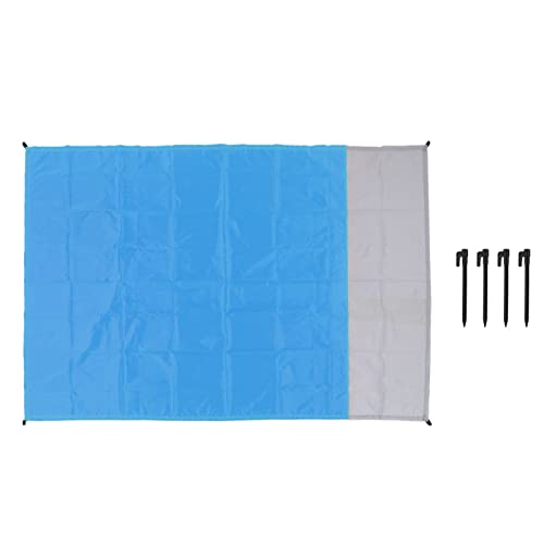 Cufaee Stranddecke, tragbare Polyester -Stoff -Klapppicknickmatte, Strandmatte für Reisen im Freien Picknick (Light Blue Gray) von Cufaee