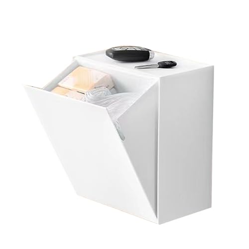 Cufaee Wall Mounted Storage Box, for Cotton Swab Floss Tissue Flip Lid Design Space Saving Large Capacity Wall Mounted Storage Organizer Box (Weiß) von Cufaee