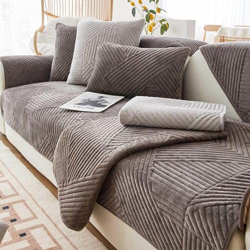 Cugzue Sofabezug Ecksofa L Form, Couch Überzug U Form, 1 2 3 4 Sitzer Sofa Überzug Samt, Sofaüberwurf Sofaschoner rutschfest, Pets Dog Sofa Überwurf Sofaschutz,#6-90x70cm von Cugzue