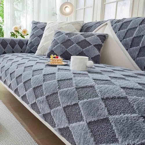 Cugzue Sofabezug Ecksofa L Form Plüsch U Form Groß XXL, Sofa Überzug Flauschig Decke, 1 2 3 4 Sitzer Sofaüberwurf Samt Pets Dog Couch Überzug Anti-rutsch Sofaschutz Sofaschoner,#51-110x210cm von Cugzue