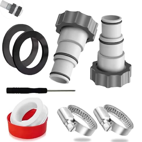 CuiCanfla Pool Adapter A 2 Stück Anschlussset Schlauchadapter für Pumpen, Schlauchadapter Pool 32-38 mm Poolschlauch Adapter mit Innengewinde einfache Installation für Ihren Poolschlauch von CuiCanfla